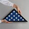 Americanflat Small Flag Display Case for Burial Flag - Fits Folded Flag - Elegant Military Flag Display Case - Plexiglass Cover - Triangle Hanging Hardware - Brown